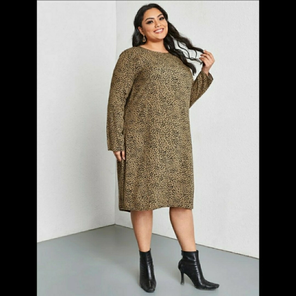 NEW Plus Dalmatian Print Tunic Dress - Picture 3 of 6